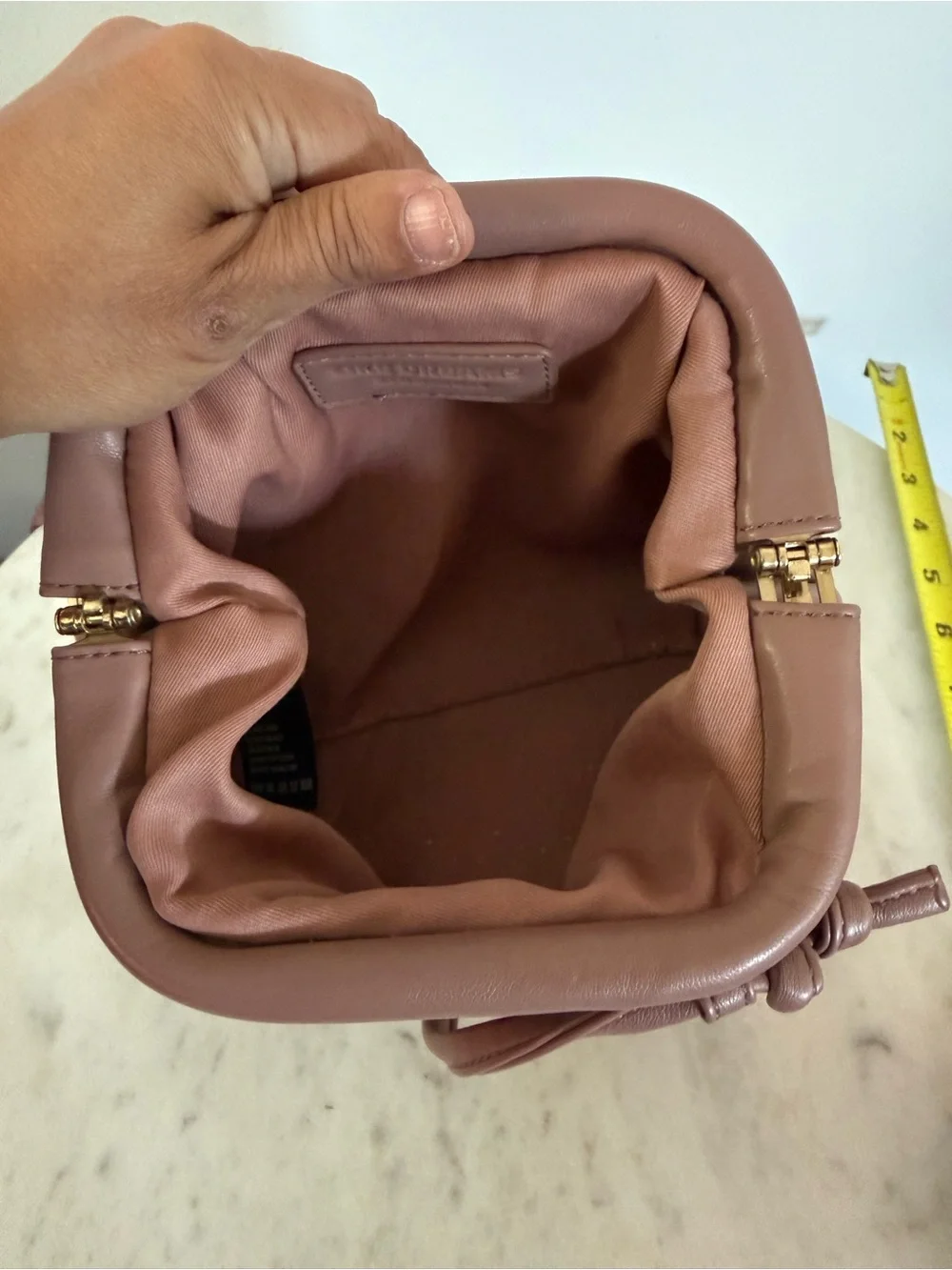Like Dreams Bottega Inspired Mini Pouch Shoulder  Crossbody Clutch bag Blush Tan